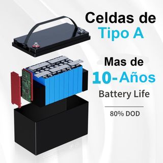 Batería Litio LiFePo4 100Ah autocaravana Bluetooth