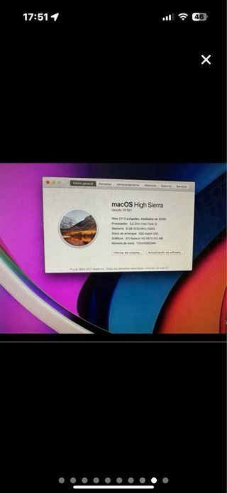 Apple imac de 21” intel i3/SSD NUEVO