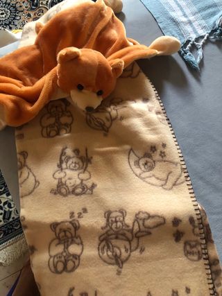 Plaid in pile  con contenitore a cuscino