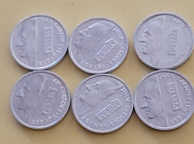 Monedas: lote de 6 pesetas 1992 al 99