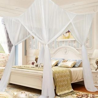 Elegante Mosquitera Blanca Para Cama