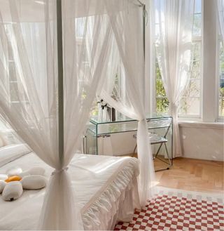 Elegante Mosquitera Blanca Para Cama