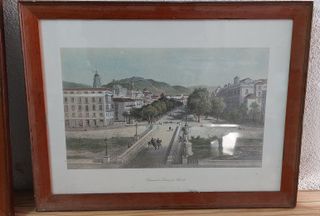Cuadro Lámina Málaga L. L. Masson 1860 Alameda