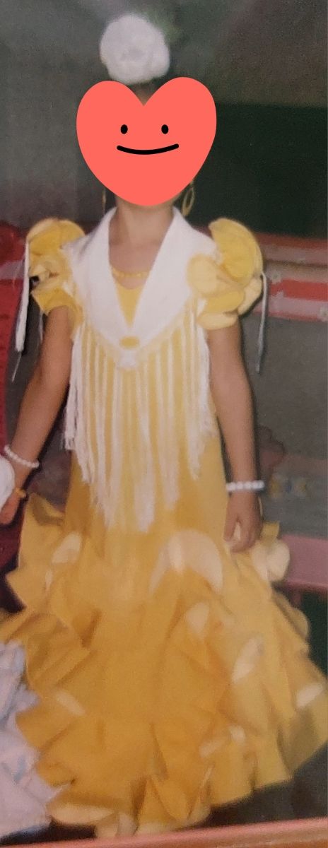 Traje de flamenca niña talla 4 amarillo