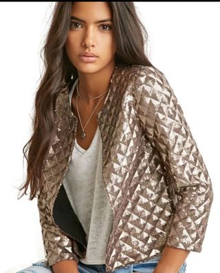 Chaqueta entretiempo metalizada