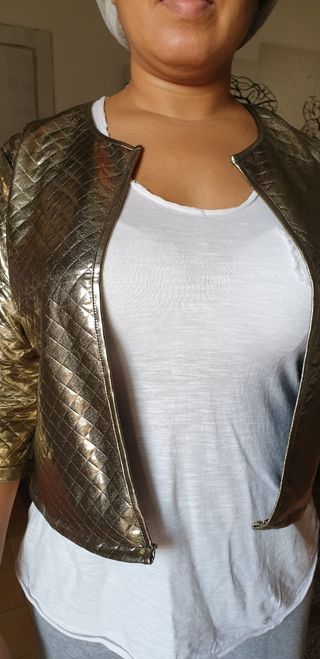 Chaqueta entretiempo metalizada