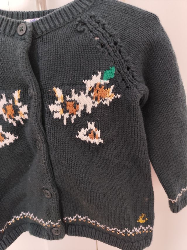 Chaqueta de punto verde  talla 18meses