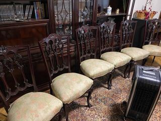 LOTE 2 SILLAS ISABELINAS LUIS XVI SALON CAOBA