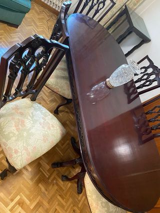 LOTE 2 SILLAS ISABELINAS LUIS XVI SALON CAOBA