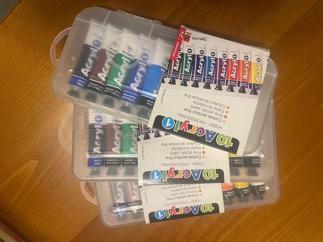 confezione da 10 Colori  a tempera acryl primo