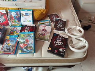 Juegos ,mandos y tabla de deporte wii