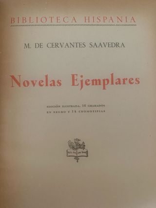 Novelas ejemplares. Cervantes