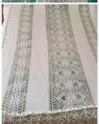 Antigua colcha de ganchillo 196 x 271 cm