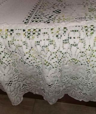 Antigua colcha de ganchillo 196 x 271 cm