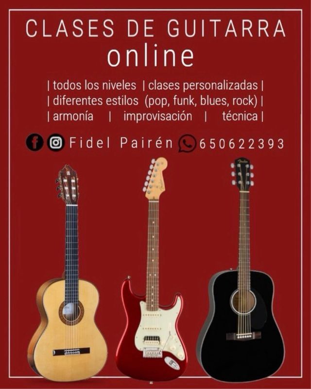 Clases de guitarra ONLINE en Madrid