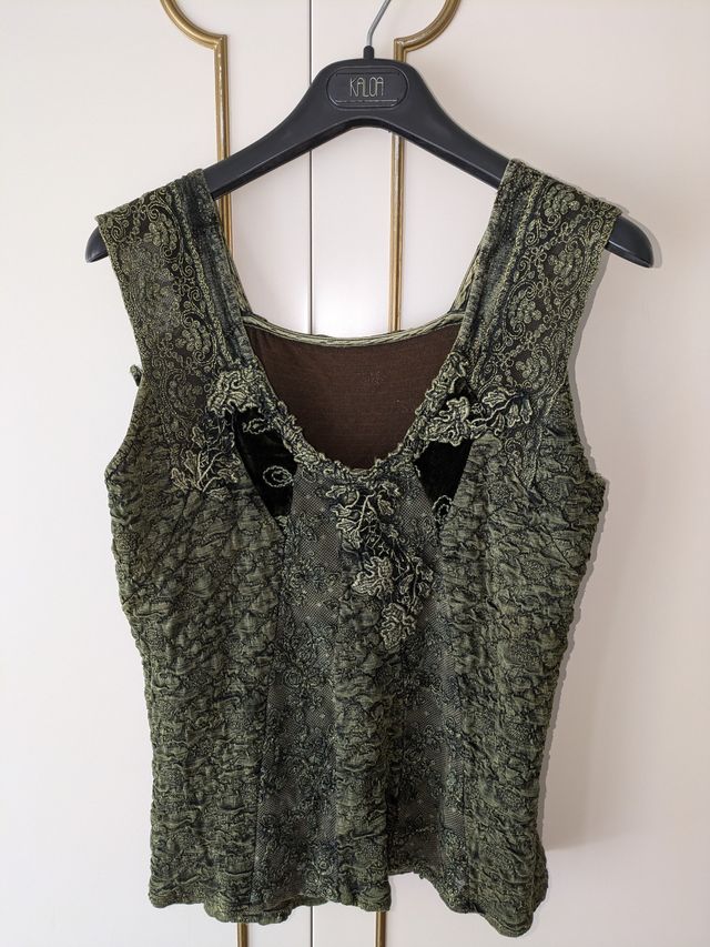 Canotta Donna XL Verde Stile Positano – Elegante