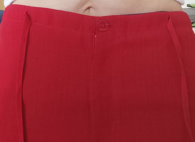 Pantalón rojo ancho lino talla 44