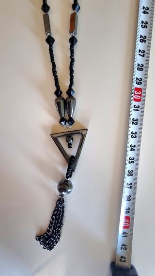 Collar abalorios negro magnetita