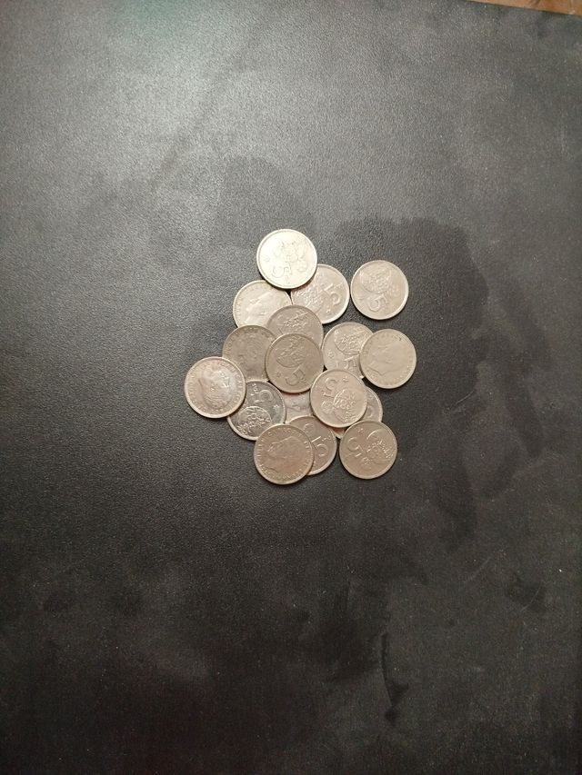 17 monedas 5 pesetas 1980 Juan Carlos I