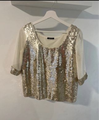 Camiseta dorada, blusa dorada talla s