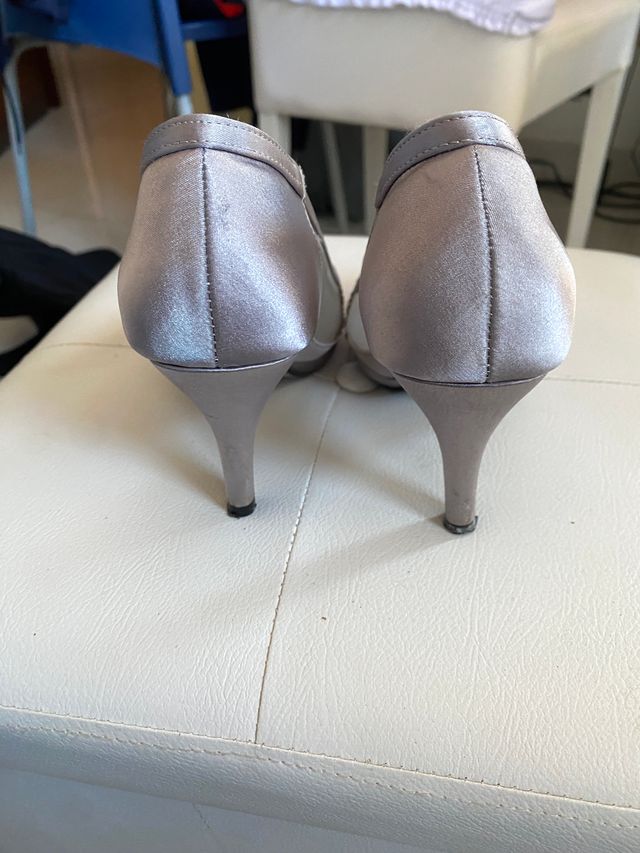 Vivaldi scarpe eleganti tacchi argento grigi 37