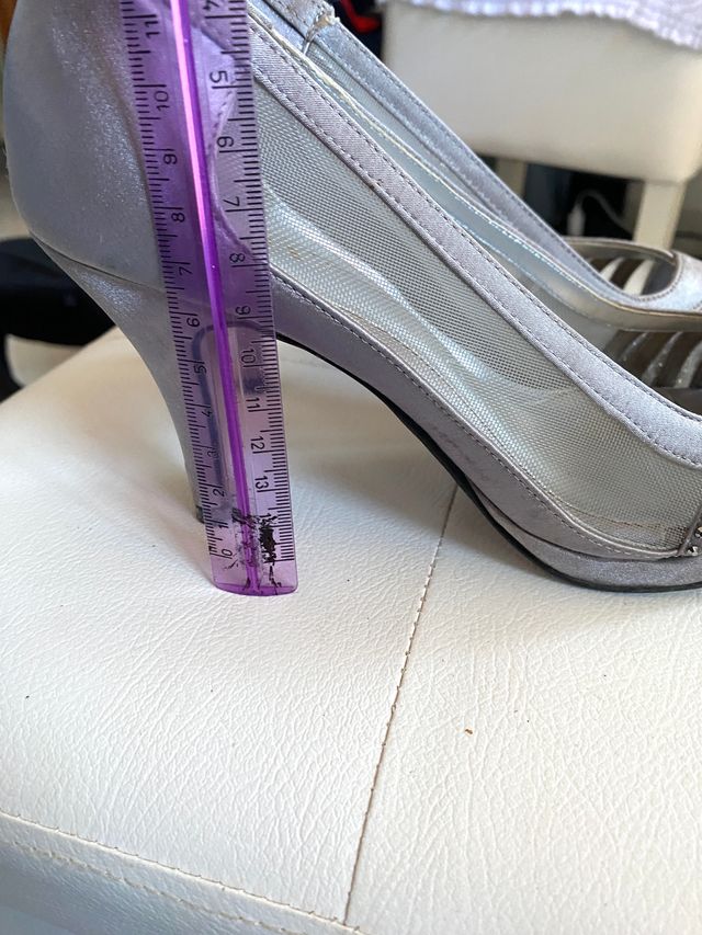 Vivaldi scarpe eleganti tacchi argento grigi 37