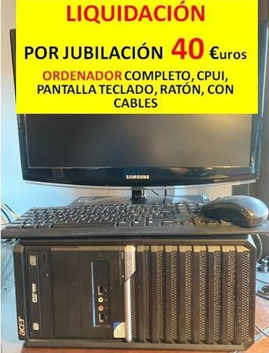 Ordenador Completo, Cpu, Pantalla y mas.-Muy Rebaj