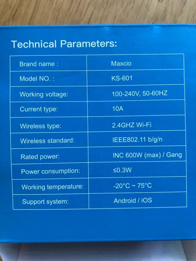 Maxcio KS-601 Smart Wall Light Switch