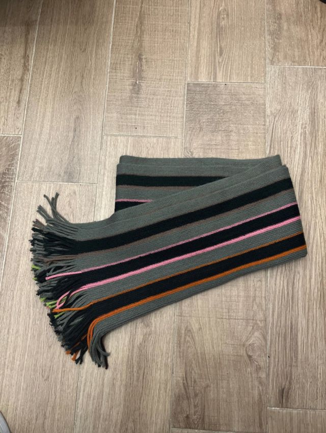 sciarpa Terranova unisex grigia con strisce colori