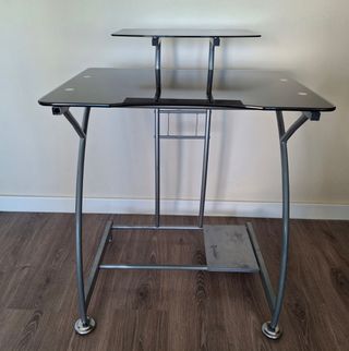 Mesa  escritorio cristal negro 