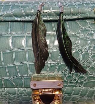 Pendientes plumas.