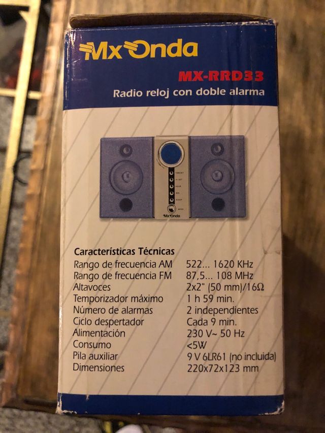 Radio Reloj Mx Onda con doble alarma