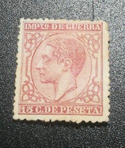 Sello España Alfonso XII 1877 15 cts. Nuevo
