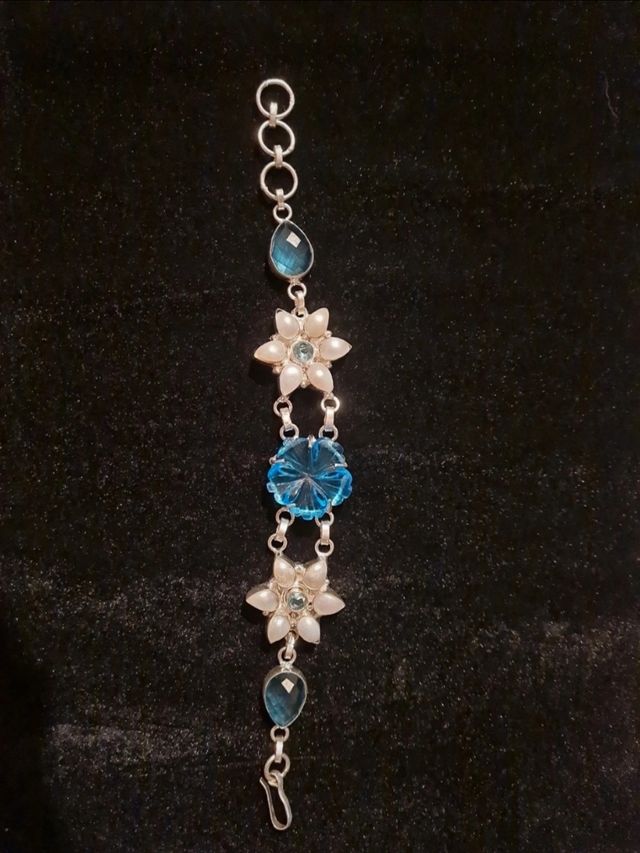 Bracciale in argento e strass