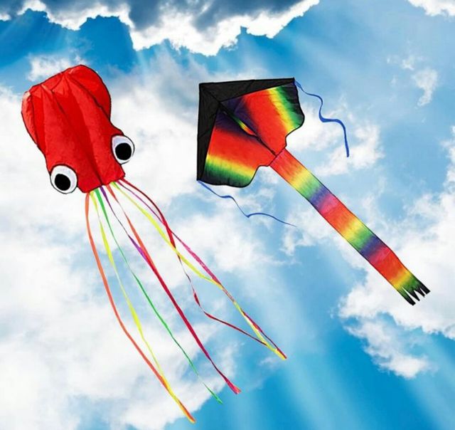 set de 2 cometas fáciles de manejar un hilo. Pulpo