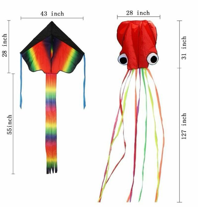 set de 2 cometas fáciles de manejar un hilo. Pulpo