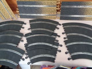 20 lote scalextric off road contiena ( 8 curvas,