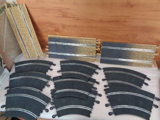 20 lote scalextric off road contiena ( 8 curvas,
