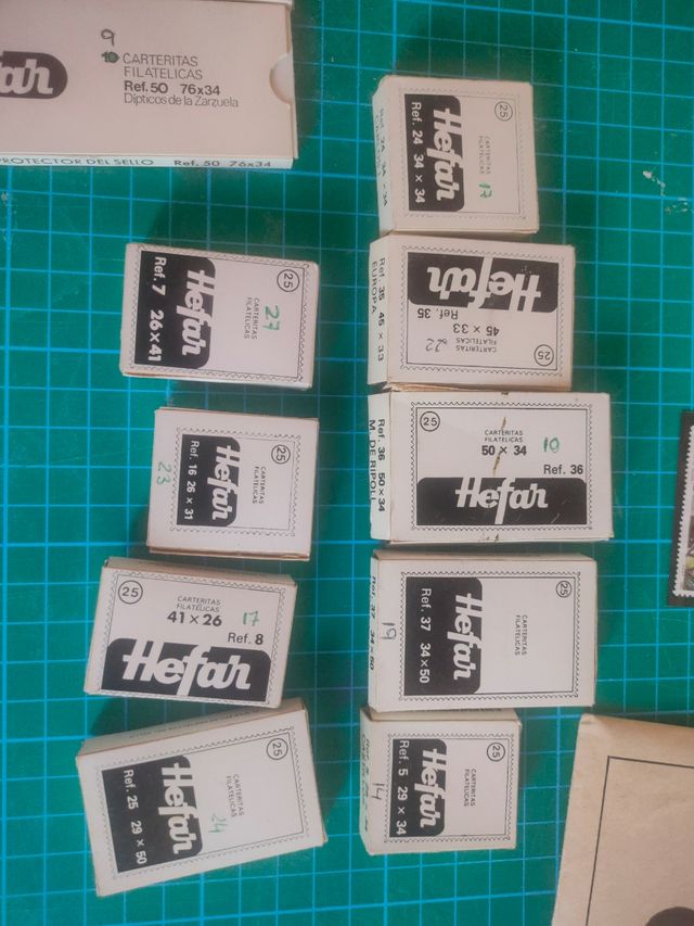 Lote carteritas filatélicas. Sellos.