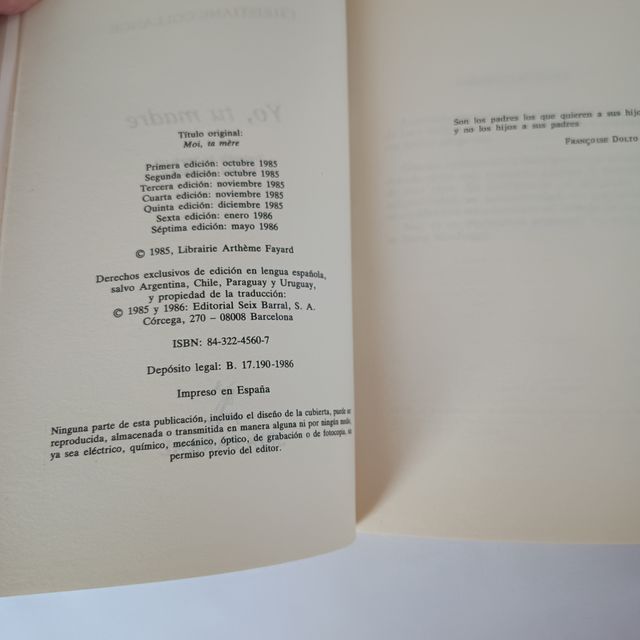 Libro Yo, tu madre