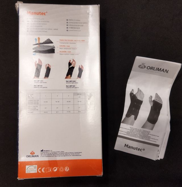 Muñequera mano derecha