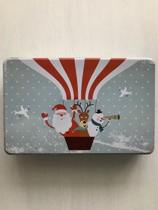 Caja de lata de galletas Navidad