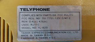 Teléfono retro vintage Telyphone 820 años 70