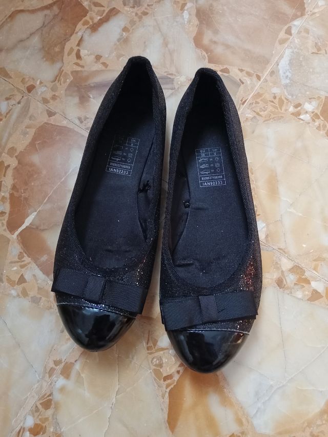 Ballerine glitterate nero n°39