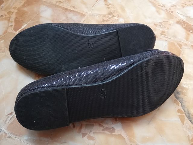 Ballerine glitterate nero n°39