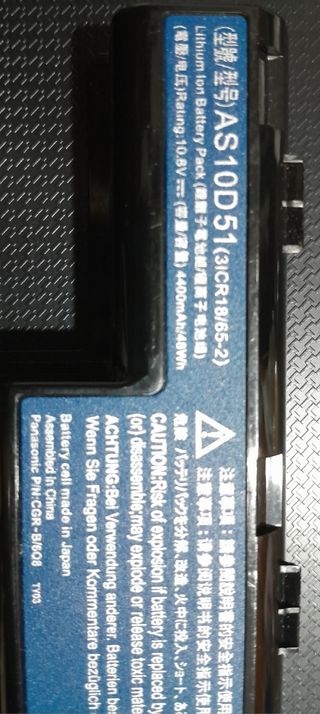 Bateria ordenador portátil 