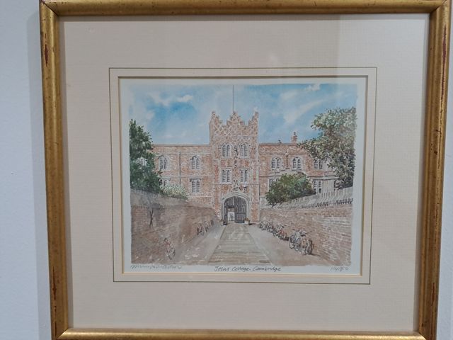 Quadro Cambridge - Jesus College acquerello