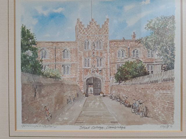 Quadro Cambridge - Jesus College acquerello