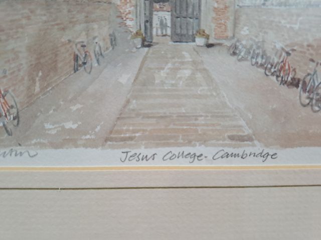 Quadro Cambridge - Jesus College acquerello