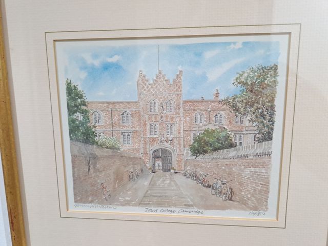 Quadro Cambridge - Jesus College acquerello